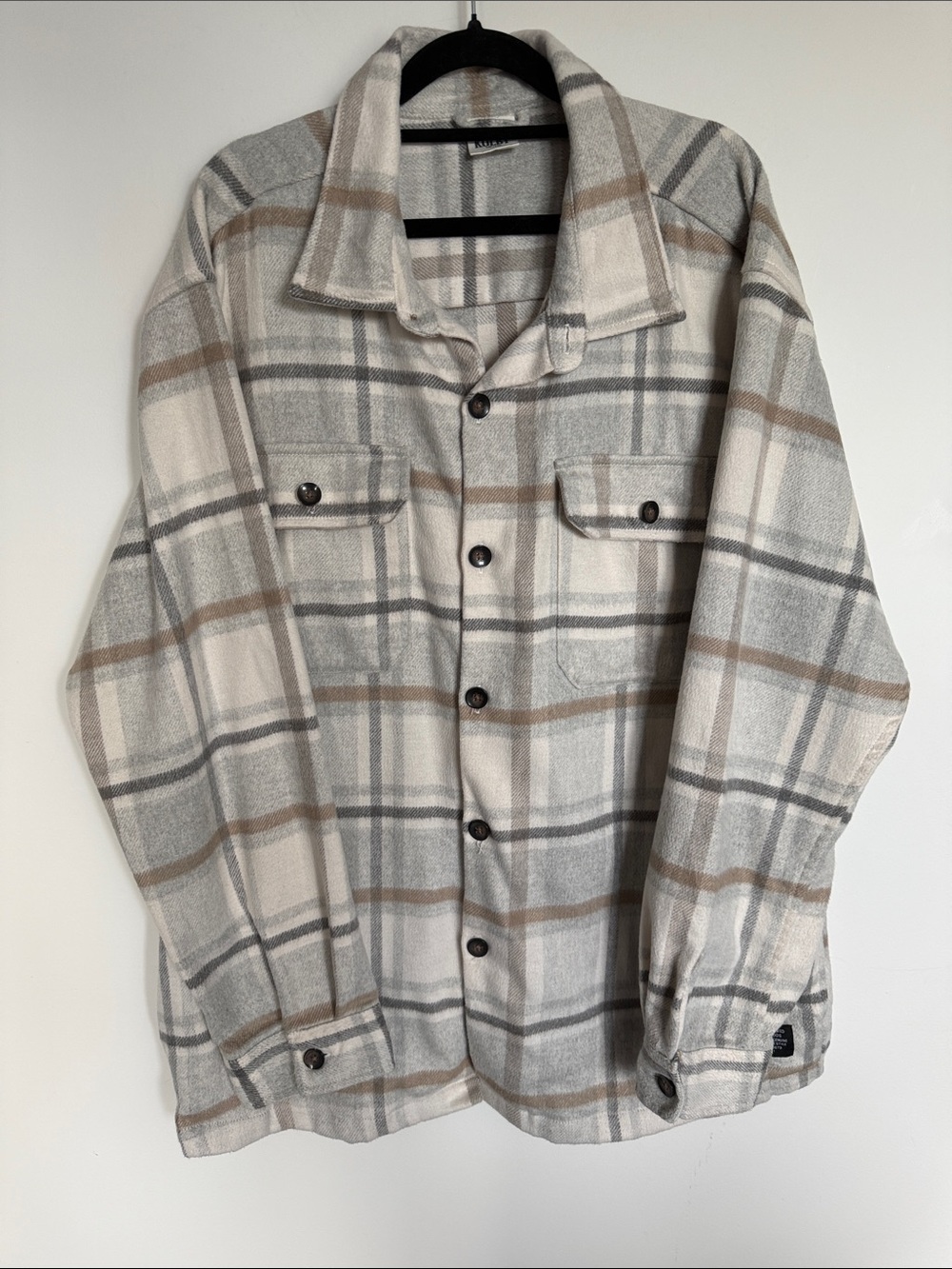 KOLBY Plaid Oversized Soft Shacket Shirt Jacket XXL